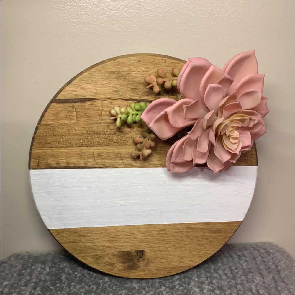 Succulent wood sign